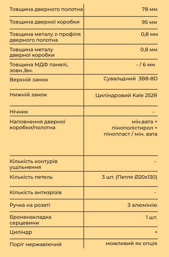 Вхідні двері MAGDA тип 9.2 модель Метал / MG 100 - 6
