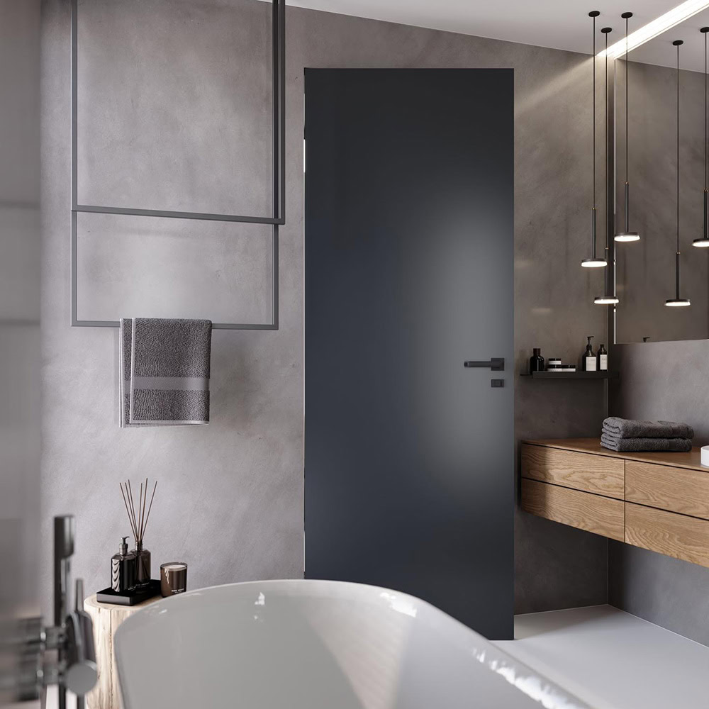 Двері SecretDoors Light скло | Прихований короб “Стандарт” 40мм (Black ) - 1