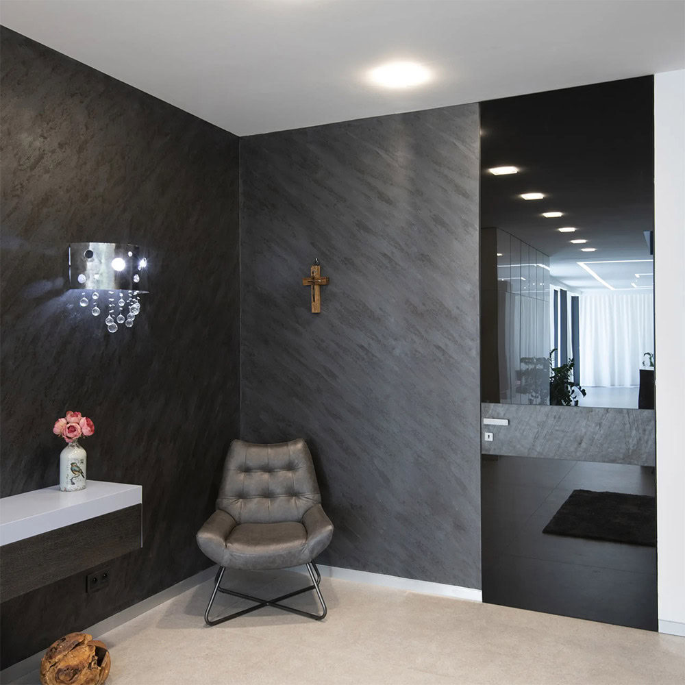 Двері SecretDoors приховані скло/дзеркало | Алюмінієвий короб Універсал 40мм (алюмінієві полотна Black) - 8